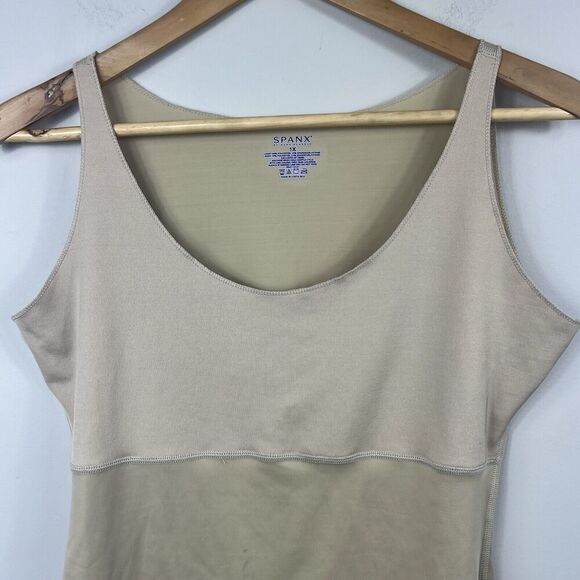 Spanx Sara Blakeley Nude Tan Beige Tank Top 1X Scoop Neck Compression - Picture 2 of 7